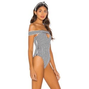 NWT REVOLVE LPA Babydoll Stripe One-Piece Swimsuit
